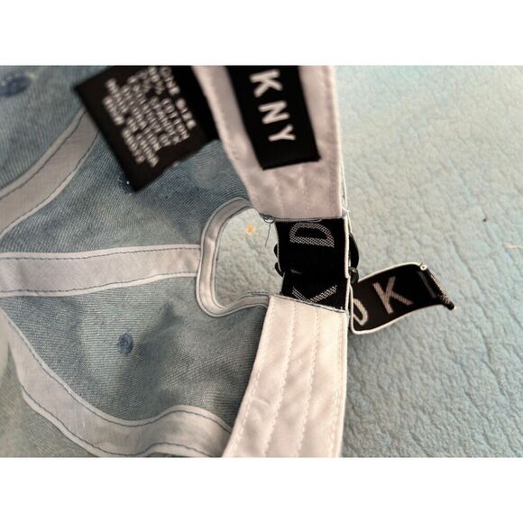 DKNY Denim Blue Embroidered Patch Logo Women's Baseball Hat Cap Adjustable Band - Picture 8 of 8